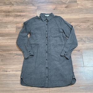 Rag & Bone Grey Button Down Cotton Tunic Shirt